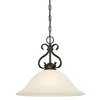 Westinghouse Pendant 60W Dunmore ORB Scrollwork Soft Frosted Glass 6306000